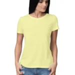 Women’s Round Neck T-shirt | Relaxed Fit Pure Cotton T-shirt - Butter Yellow