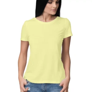 Women’s Round Neck T-shirt | Relaxed Fit Pure Cotton T-shirt - Butter Yellow