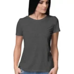 Women’s Round Neck T-shirt | Relaxed Fit Pure Cotton T-shirt - Charcole Grey