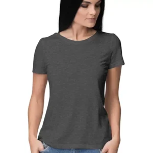 Women’s Round Neck T-shirt | Relaxed Fit Pure Cotton T-shirt - Charcole Grey