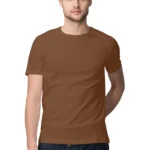 Coffee Brown Mens Round Neck T-shirt