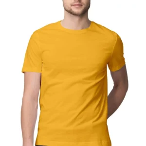 Golden Yellow Mens Round Neck T-shirt