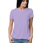 Women’s Round Neck T-shirt | Relaxed Fit Pure Cotton T-shirt - Iris Lavender
