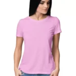 Women’s Round Neck T-shirt | Relaxed Fit Pure Cotton T-shirt in Light Pink