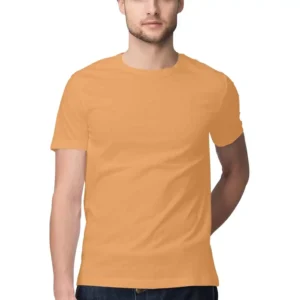 Mustard Yellow Mens Round Neck T-shirt