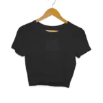 Women’s Crop Tops | Bio Finish Slim Fit Crop T-shirt in Black