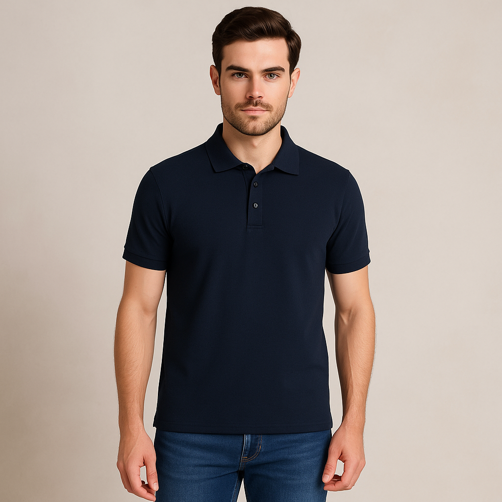 navy blue men polo tshirt