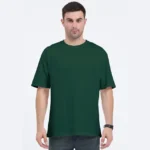 Oversized T-shirts | Collar Tshirts | Half Sleeves | Plain-Regular Fit - Green