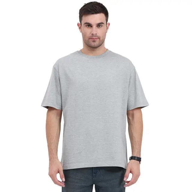 Oversized T-shirts | Collar Tshirts | Half Sleeves | Plain-Regular Fit - Malenga Grey