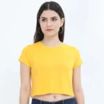Women’s Crop Tops | Bio Finish Slim Fit Crop T-shirt - Golden Yellow