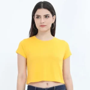 Women’s Crop Tops | Bio Finish Slim Fit Crop T-shirt - Golden Yellow