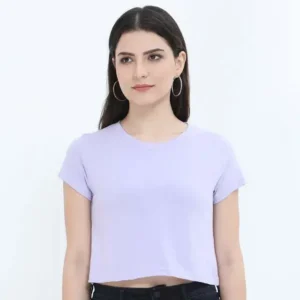 Women’s Crop Tops | Bio Finish Slim Fit Crop T-shirt - Iris Lavender