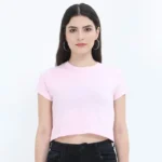 Women’s Crop Tops | Bio Finish Slim Fit Crop T-shirt - Light Pink
