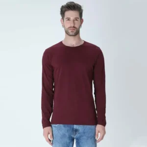 Men’s Long Sleeve T-shirt| Collar Tshirts | Half Sleeves | Plain-Regular Fit - Maroon