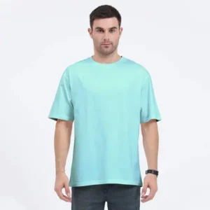Oversized T-shirts | Collar Tshirts | Half Sleeves | Plain-Regular Fit - Mint Green