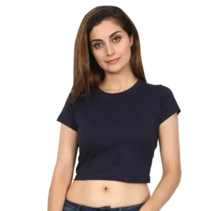 Women’s Crop Tops | Bio Finish Slim Fit Crop T-shirt - Navy Blue