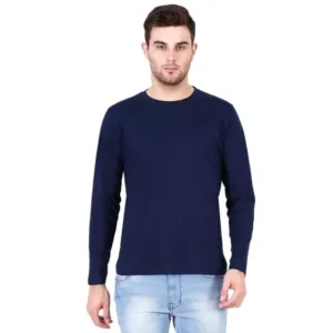 Men’s Long Sleeve T-shirt| Collar Tshirts | Half Sleeves | Plain-Regular Fit - Navy Blue