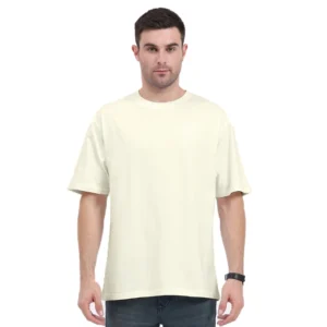 Oversized T-shirts | Collar Tshirts | Half Sleeves | Plain-Regular Fit - Off-White
