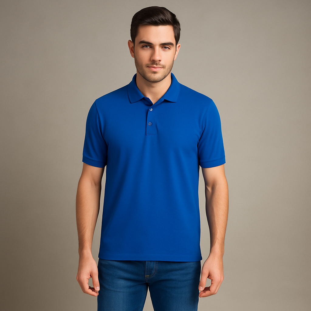 blue men polo tshirt