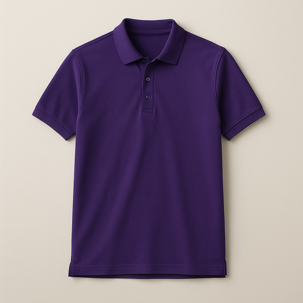 Purple Unisex Polo T-shirt | Collar Tshirts | Half Sleeves - Image 2