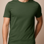 Olive Green Mens Round Neck T-shirt