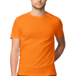 Orange Mens Round Neck T-shirt