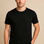 Black Mens Round Neck T-shirt