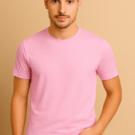 Light Pink Mens Round Neck T-shirt