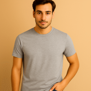 Melenga Grey Mens Round Neck T-shirt