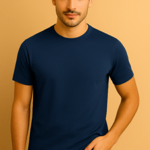 Navy Blue Mens Round Neck T-shirt