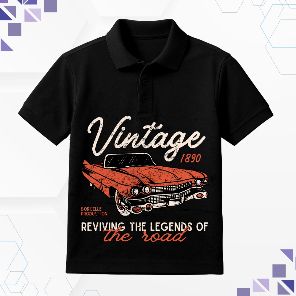 Vintage Printed Black T-Shirt for Men – Casual Wear