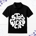 Stay Weird Printed Black T-Shirt for Men – Casual Wear