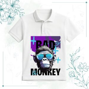Bad Monkey Printed White T-Shirt for Men – Casual Wear