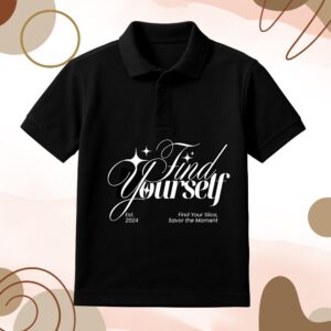 Find Yourself Printed Black T-Shirt for Men – Casual Wear