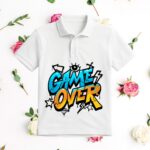 Game Over Printed White T-Shirt for Men – Casual Wear