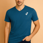 V Neck T-shirts | Collar Tshirts | Half Sleeves | Plain-Regular Fit - Navy Blue