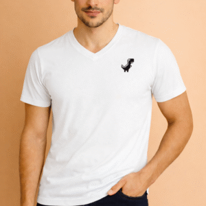 V Neck T-shirts | Collar Tshirts | Half Sleeves | Plain-Regular Fit - White