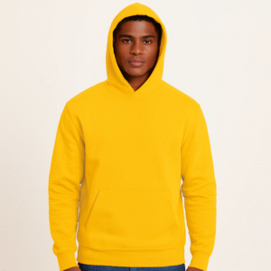 Hoodies for Men | Cotton Hoodie | Mens Hoodies in Black - Golden Yellow