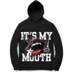 Printed Mouth Black Hoodie for Men – Winter Casual Wear
