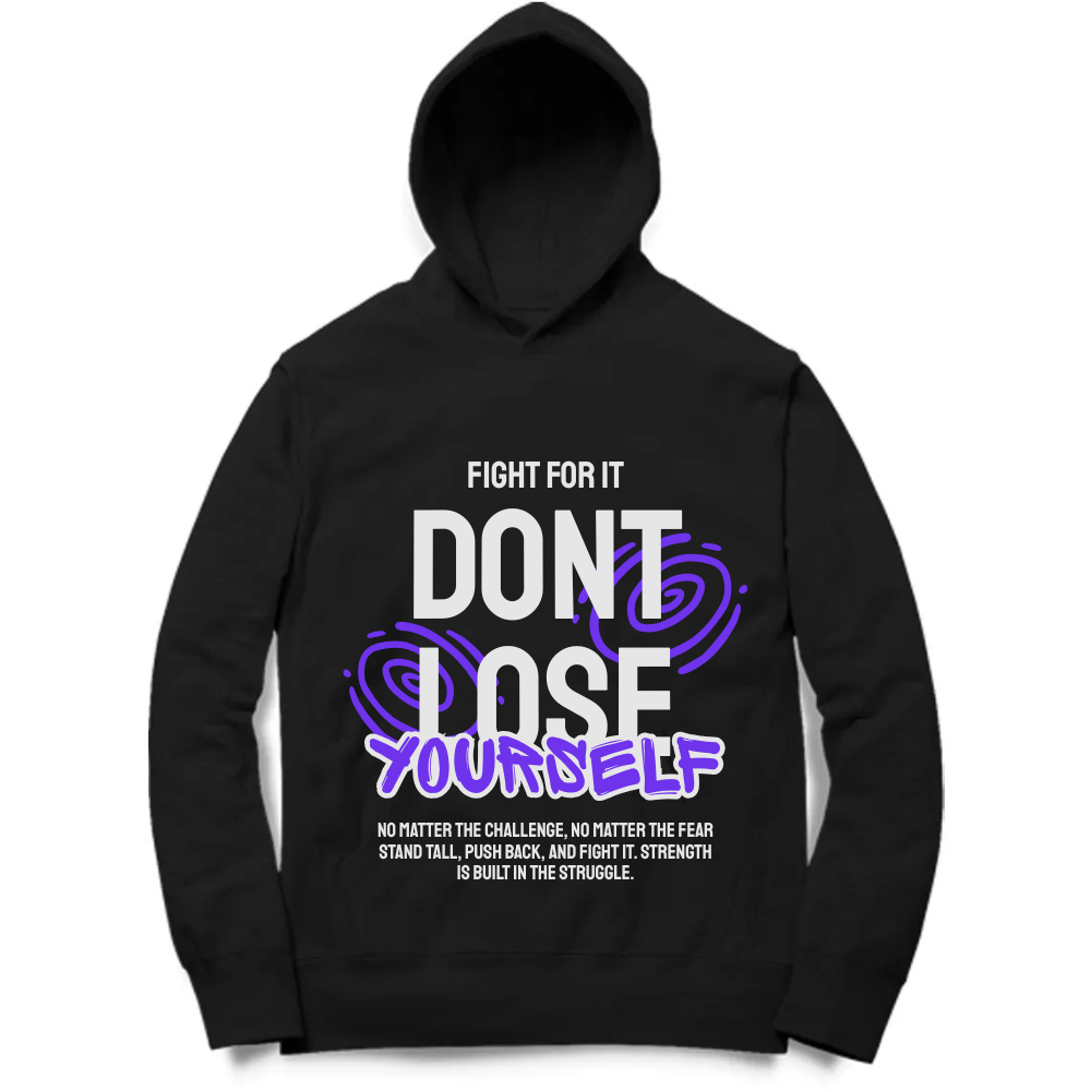 Printed Black Hoodie for Men – Winter Casual Wear