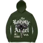 Printed Angel Green Hoodie for Men – Winter Casual Wear
